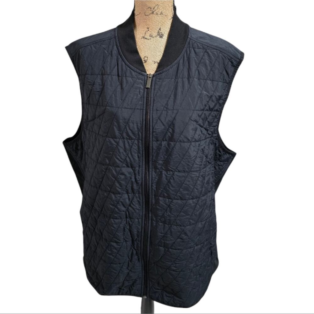 Perry Ellis Cozy Black Quilted Vest Mens Size 2XLT‎